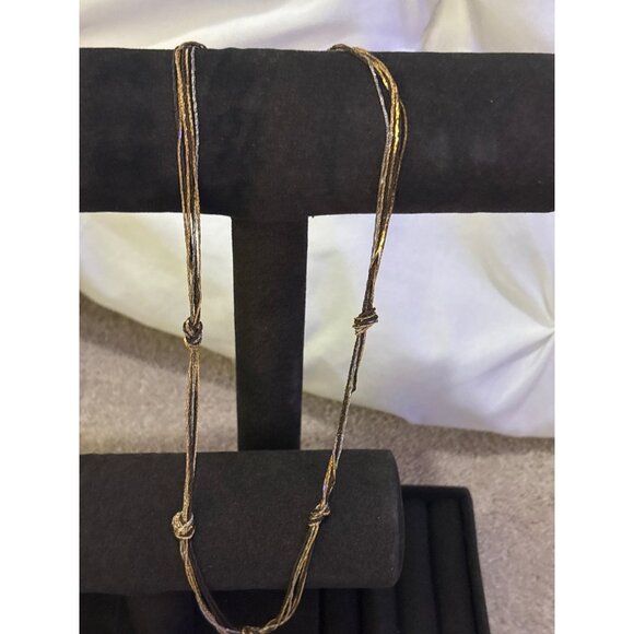 Vintage Napier Multi-Strand Gold & Bronze Knot Necklace Chain - Picture 6 of 9